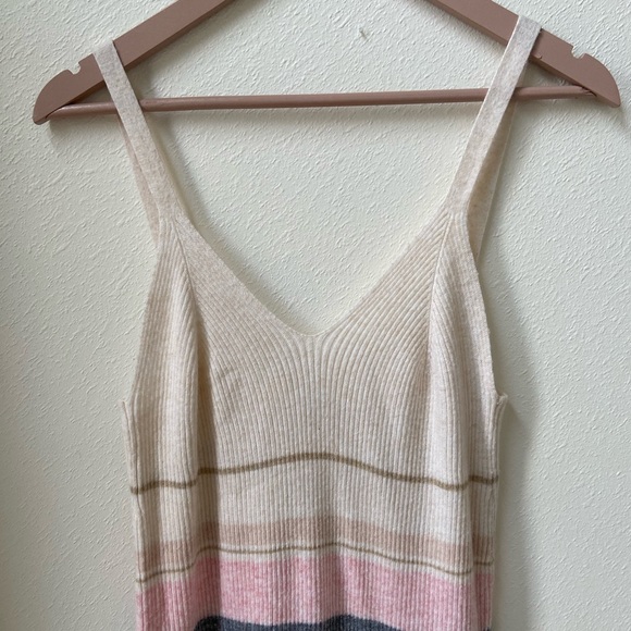 Striped Rib Knit Tank Dress - Picture 2 of 4